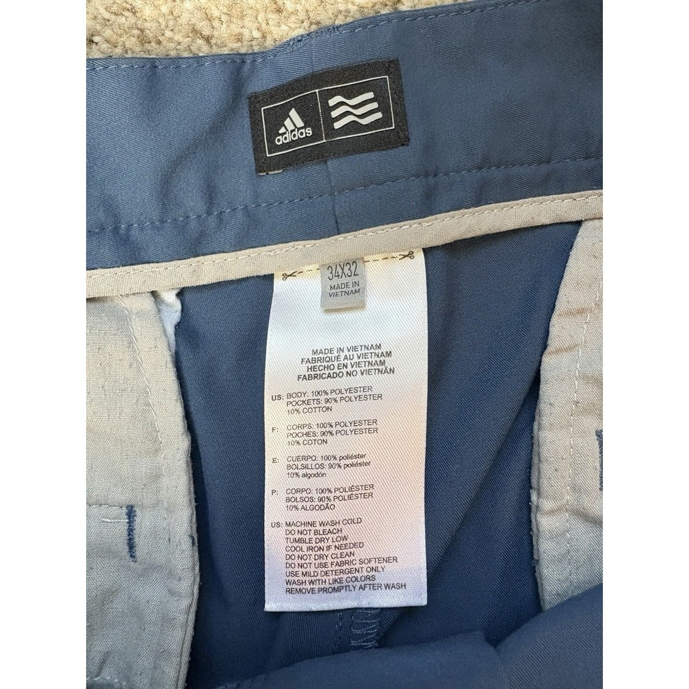 Adidas Men's Blue Golf Pants Size 34x32 Athletic ClimaLite Performance - Picture 3 of 7